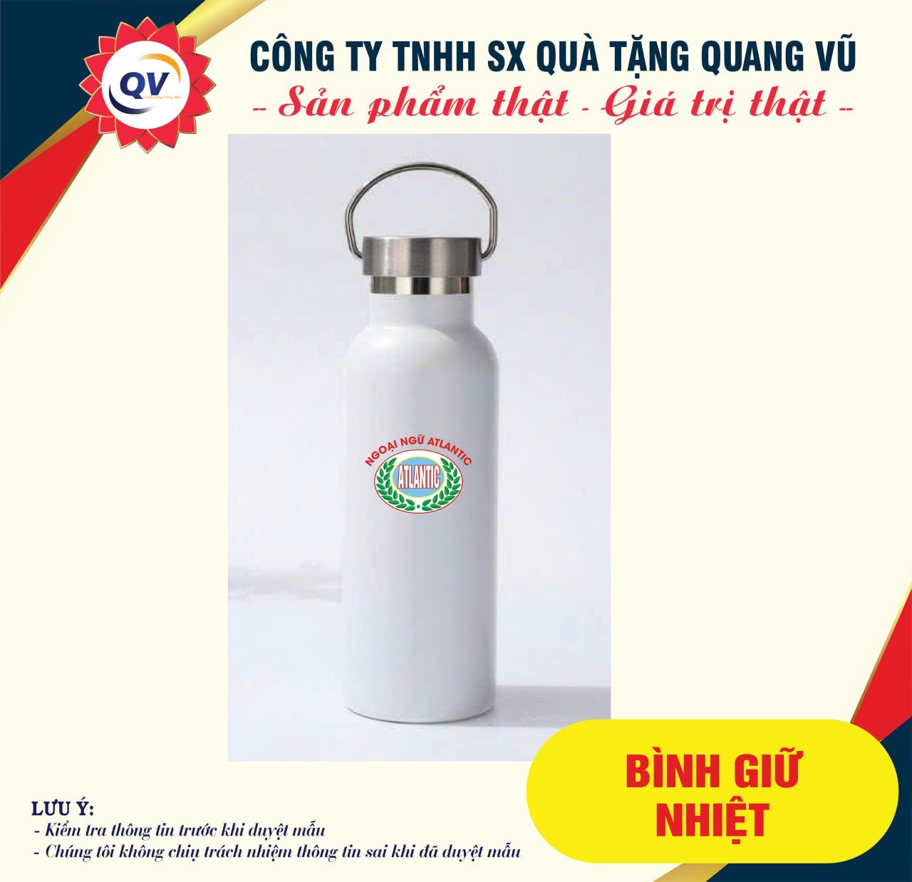 bình giữ nhiệt quà tặng sự kiện in lấy gấp