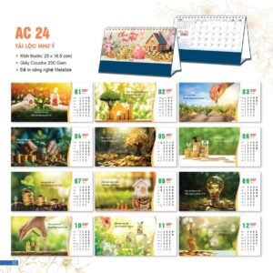Lịch Bloc 2027 AC Mẫu AC24 - Tài Lộc Như Ý (25 x 16 cm) Cung Cấp Lịch Tết Doanh Nghiệp TP.HCM in logo doanh nghiệp quà tặng Tết tại Quà Tặng Miền Nam