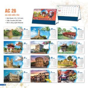 Lịch Bloc 2027 AC Mẫu AC26 - Hà Nội Mến Yêu (25 x 16 cm) Cung Cấp Lịch Tết Doanh Nghiệp TP.HCM in logo doanh nghiệp quà tặng Tết tại Quà Tặng Miền Nam