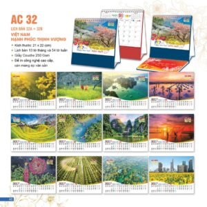 Lịch Để Bàn 2027 AC Mẫu AC32 (21 x 22 cm) Cung Cấp Lịch Tết Doanh Nghiệp TP.HCM in logo doanh nghiệp quà tặng Tết tại Quà Tặng Miền Nam