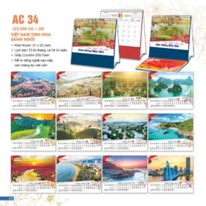 Lịch Để Bàn 2027 AC Mẫu AC34 (21 x 22 cm) Cung Cấp Lịch Tết Doanh Nghiệp TP.HCM in logo doanh nghiệp quà tặng Tết tại Quà Tặng Miền Nam