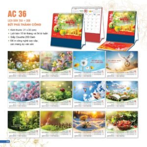 Lịch Để Bàn 2027 AC Mẫu AC36 (21 x 22 cm) Cung Cấp Lịch Tết Doanh Nghiệp TP.HCM in logo doanh nghiệp quà tặng Tết tại Quà Tặng Miền Nam