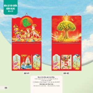 Lịch Treo Tường Lò Xo 2027 AH Mẫu AH41 (35 x 37 cm) Cung Cấp Lịch Tết Doanh Nghiệp TP.HCM in logo doanh nghiệp quà tặng Tết tại Quà Tặng Miền Nam