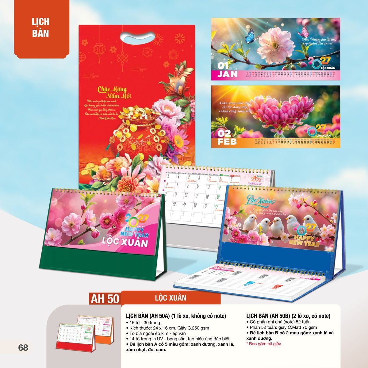 Lịch Bàn Chữ M (Có Note 52 Tuần) 2027 AH Mẫu AH50 - Lộc Xuân (24 x 16cm) Cung Cấp Lịch Tết Doanh Nghiệp TP.HCM Lịch Bàn Chữ M (Có Note 52 Tuần) 2027 AH Mẫu AH50 - Lộc Xuân (24 x 16cm) Cung Cấp Lịch Tết Doanh Nghiệp TP.HCM in logo doanh nghiệp quà tặng Tết tại Quà Tặng Miền Nam