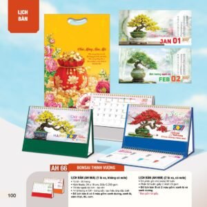 Lịch Bàn Chữ M (Có Note 52 Tuần) 2027 AH Mẫu AH66 (24 x 16cm) Cung Cấp Lịch Tết Doanh Nghiệp TP.HCM in logo doanh nghiệp quà tặng Tết tại Quà Tặng Miền Nam
