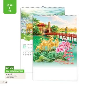Lịch Treo Tường Lò Xo 7 Tờ 2027 AH Mẫu AH75 (40 x 60cm) Cung Cấp Lịch Tết Doanh Nghiệp TP.HCM in logo doanh nghiệp quà tặng Tết tại Quà Tặng Miền Nam