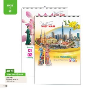 Lịch Treo Tường Lò Xo 7 Tờ 2027 AH Mẫu AH76 (40 x 60cm) Cung Cấp Lịch Tết Doanh Nghiệp TP.HCM in logo doanh nghiệp quà tặng Tết tại Quà Tặng Miền Nam