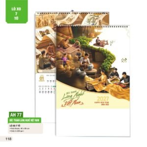 Lịch Treo Tường Lò Xo 7 Tờ 2027 AH Mẫu AH77 (40 x 60cm) Cung Cấp Lịch Tết Doanh Nghiệp TP.HCM in logo doanh nghiệp quà tặng Tết tại Quà Tặng Miền Nam