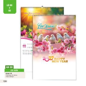 Lịch Treo Tường Lò Xo 7 Tờ 2027 AH Mẫu AH80 (40 x 60cm) Cung Cấp Lịch Tết Doanh Nghiệp TP.HCM in logo doanh nghiệp quà tặng Tết tại Quà Tặng Miền Nam
