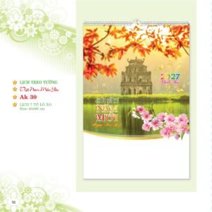 Lịch Treo Tường Lò Xo 2027 AK Mẫu AK30 (40 x 60cm) Cung Cấp Lịch Tết Doanh Nghiệp TP.HCM in logo doanh nghiệp quà tặng Tết tại Quà Tặng Miền Nam