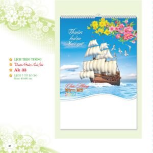 Lịch Treo Tường Lò Xo 2027 AK Mẫu AK33 (01  x  42 cm) Cung Cấp Lịch Tết Doanh Nghiệp TP.HCM in logo doanh nghiệp quà tặng Tết tại Quà Tặng Miền Nam
