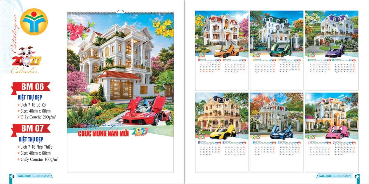 Lịch 7 Tờ Lò Xo 2027 Bình Minh BM05 Cung Cấp Lịch Tết Doanh Nghiệp TP.HCM