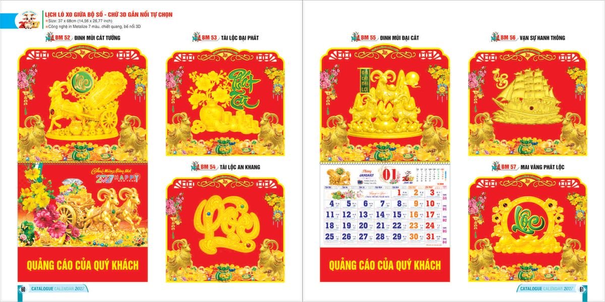 Lịch Bloc 2027 Bình Minh BM30 Cung Cấp Lịch Tết Doanh Nghiệp TP.HCM