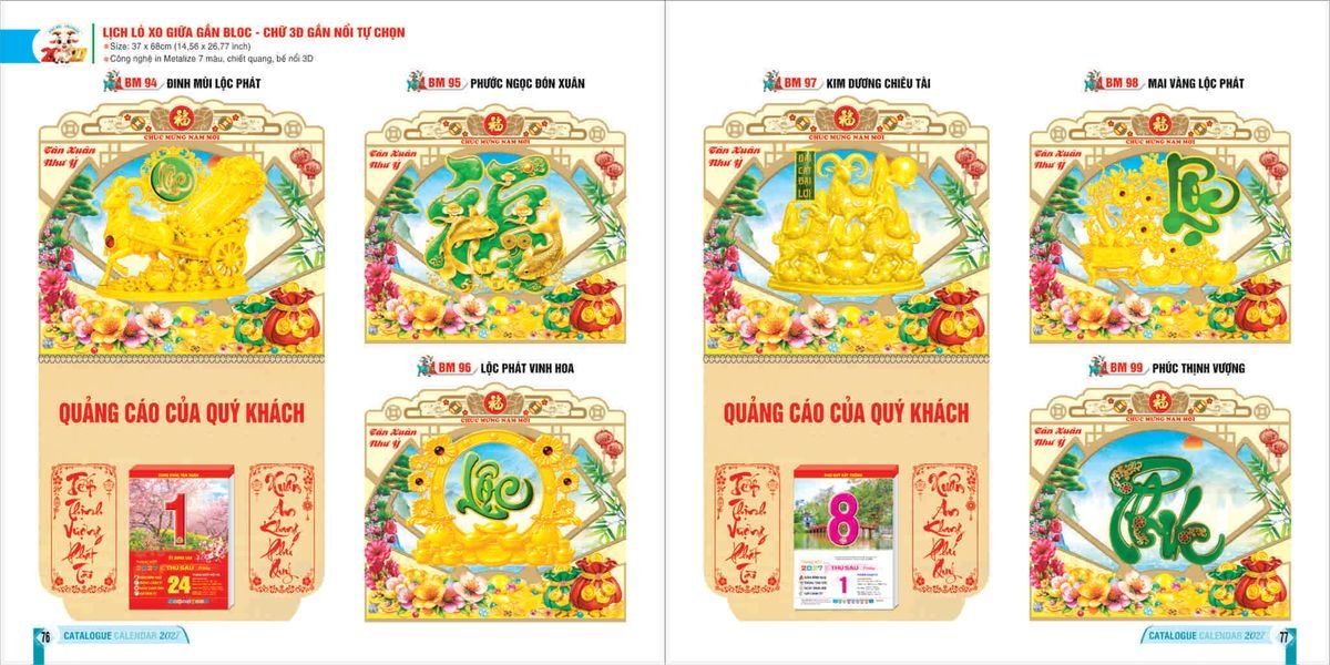 Lịch Bloc 2027 Bình Minh BM38 Cung Cấp Lịch Tết Doanh Nghiệp TP.HCM