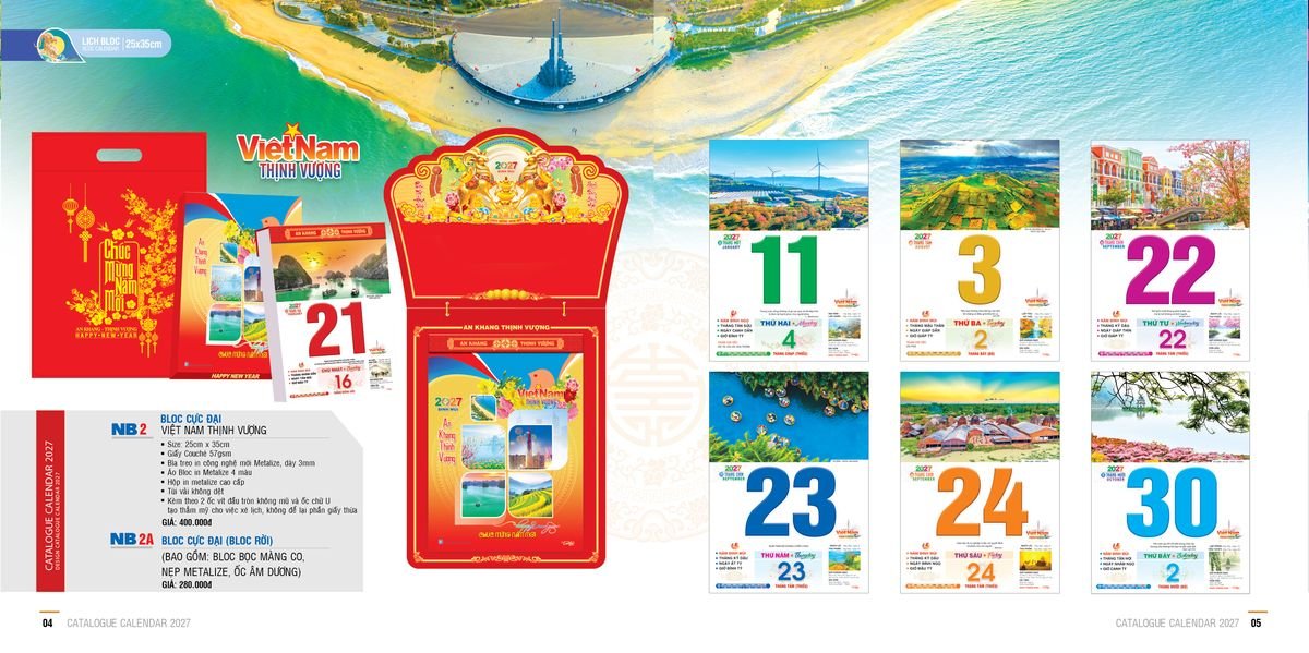 Lịch Bloc Ba Nhất 2027 Ba Nhất 2027 BN007 Cung Cấp Lịch Tết Doanh Nghiệp TP.HCM