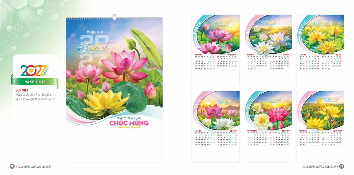 Lịch Treo Tường Lò Xo Ba Nhất Ba Nhất 2027 BN143 Cung Cấp Lịch Tết Doanh Nghiệp TP.HCM