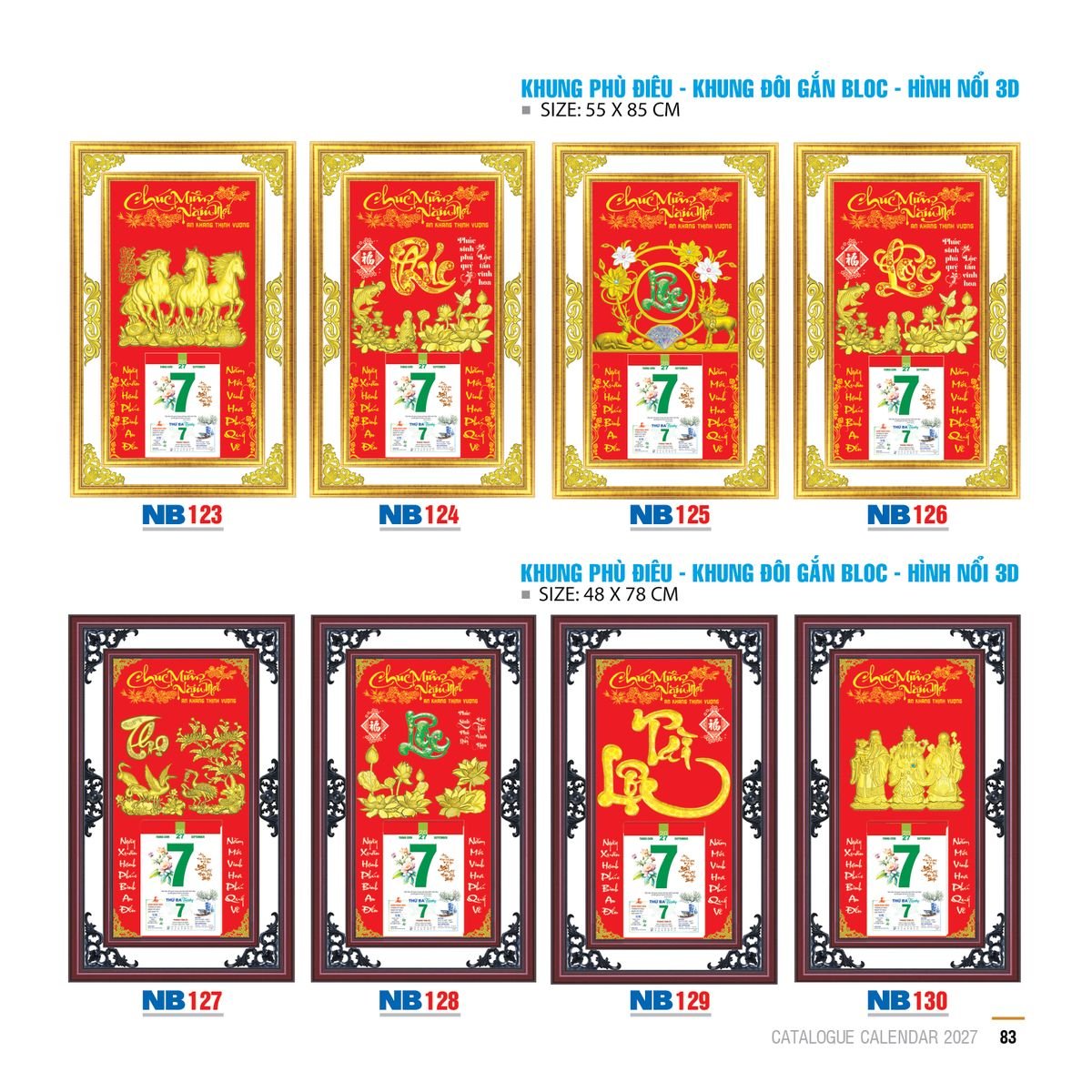 Bìa Lịch Treo Gắn Bloc Ba Nhất Ba Nhất 2027 BN221 Cung Cấp Lịch Tết Doanh Nghiệp TP.HCM