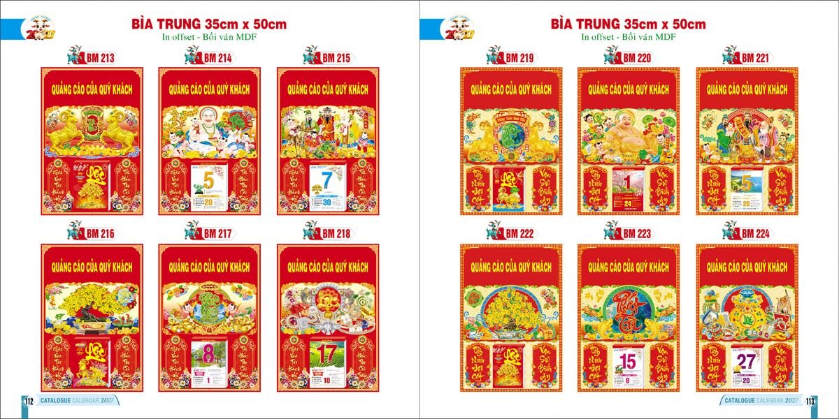 Bìa Lịch Treo Gắn Bloc Ba Nhất Ba Nhất 2027 BN229 Cung Cấp Lịch Tết Doanh Nghiệp TP.HCM