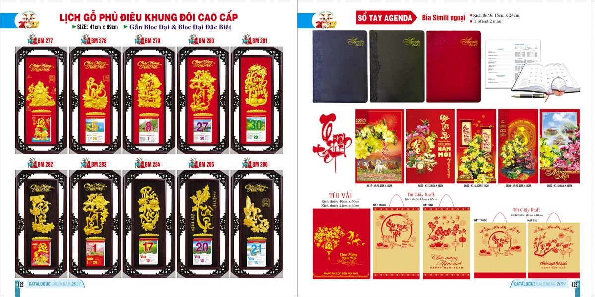 Bìa Lịch Treo Gắn Bloc Ba Nhất Ba Nhất 2027 BN234 Cung Cấp Lịch Tết Doanh Nghiệp TP.HCM