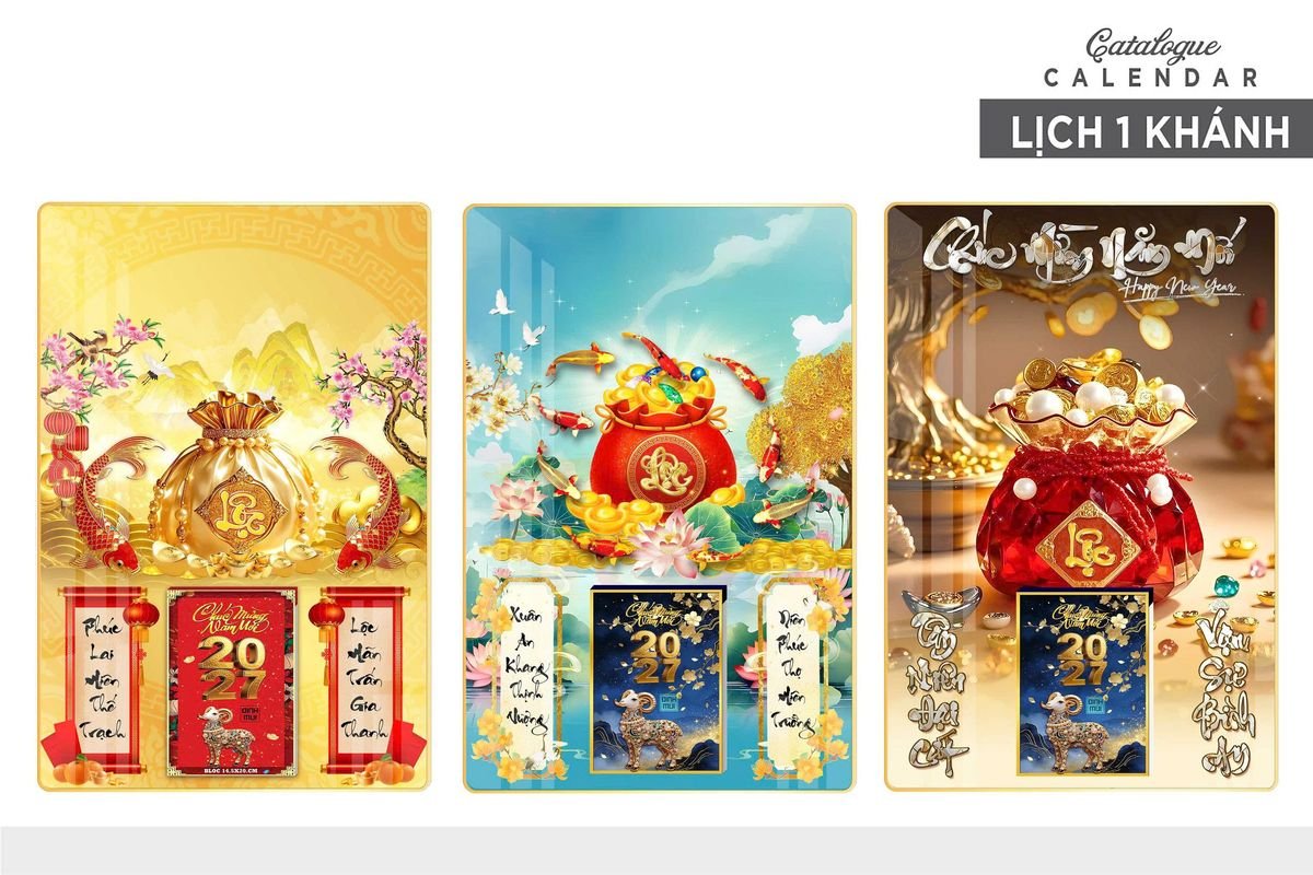 Lịch Bìa Lamina 40x60cm Ba Nhất 2027 BN264 Cung Cấp Lịch Tết Doanh Nghiệp TP.HCM