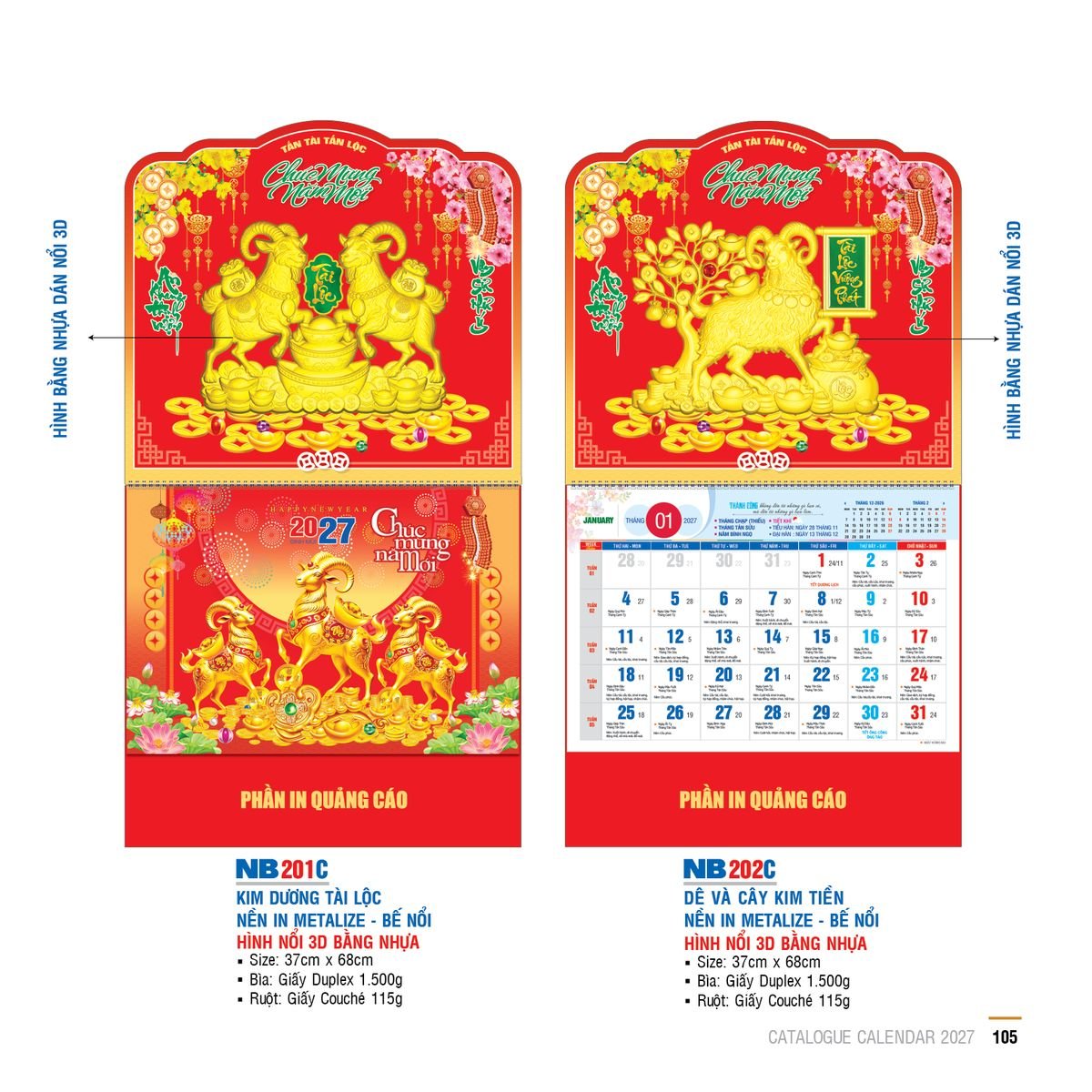 Lịch Lò Xo Giữa Gắn Bloc Ba Nhất 2027 BN355 Cung Cấp Lịch Tết Doanh Nghiệp TP.HCM