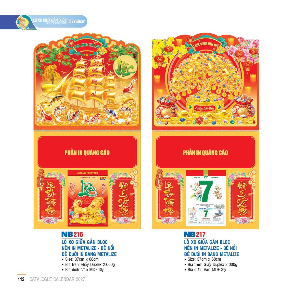 Lịch Lò Xo Giữa Gắn Bloc Ba Nhất 2027 BN362 Cung Cấp Lịch Tết Doanh Nghiệp TP.HCM
