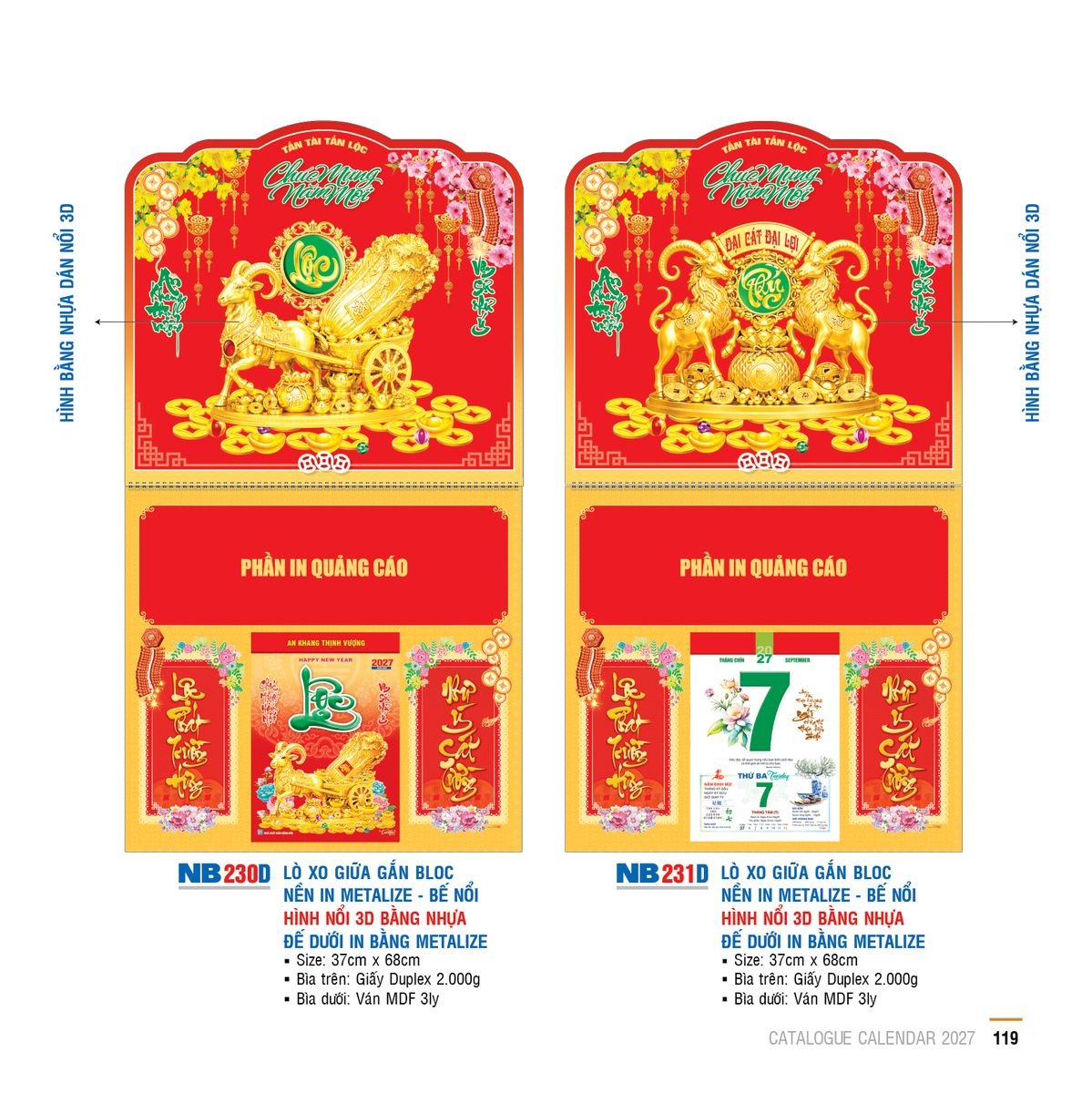 Lịch Lò Xo Giữa Gắn Bloc Ba Nhất 2027 BN369 Cung Cấp Lịch Tết Doanh Nghiệp TP.HCM