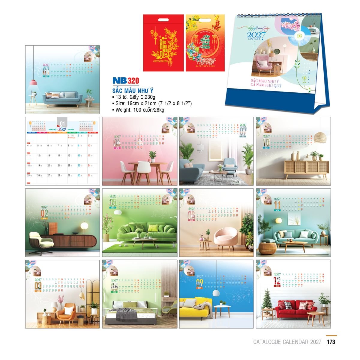 Lịch Để Bàn Ba Nhất Ba Nhất 2027 BN483 Cung Cấp Lịch Tết Doanh Nghiệp TP.HCM