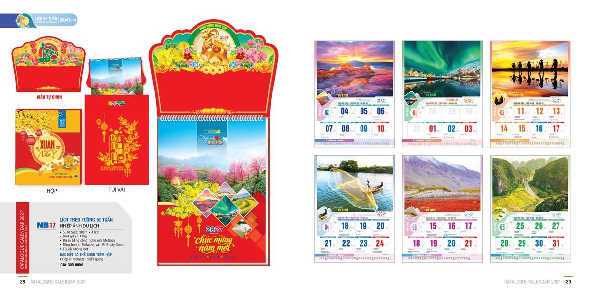 Lịch 52 Tuần Ba Nhất 2027 Ba Nhất 2027 BN526 Cung Cấp Lịch Tết Doanh Nghiệp TP.HCM