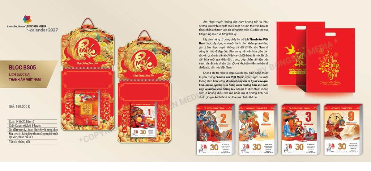 Lịch Bloc Siêu Cực Đại 2027 Bông Sen BS05 Cung Cấp Lịch Tết Doanh Nghiệp TP.HCM