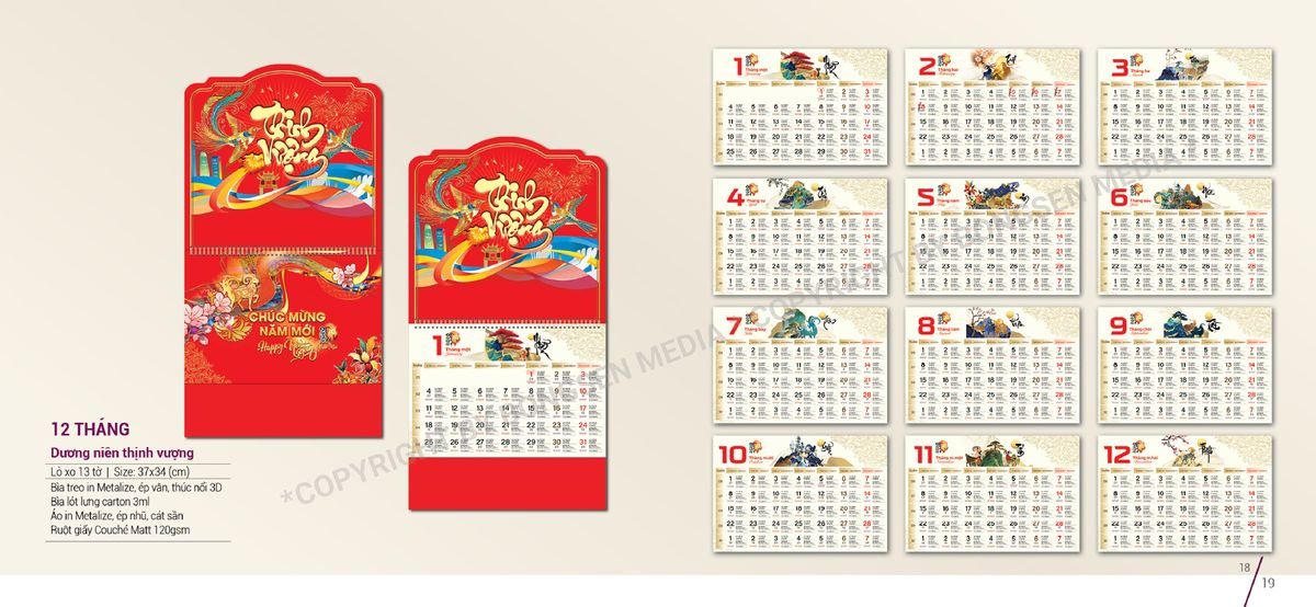 Lịch Bloc Siêu Cực Đại 2027 Bông Sen BS10 Cung Cấp Lịch Tết Doanh Nghiệp TP.HCM