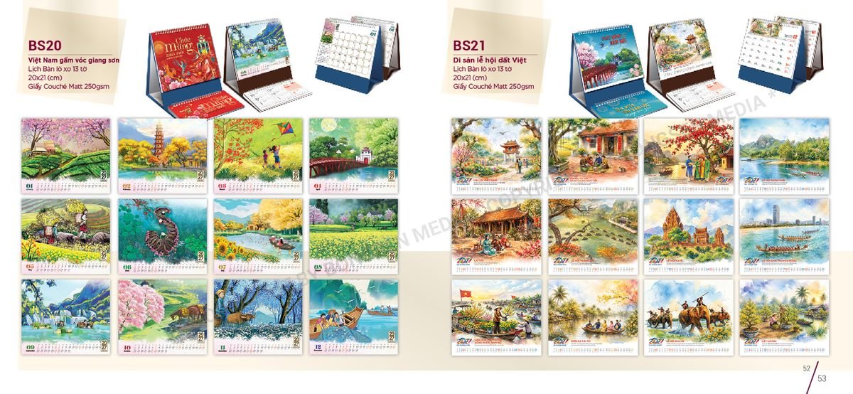 Lịch Để Bàn Nghệ Thuật 2027 Bông Sen BS27 Cung Cấp Lịch Tết Doanh Nghiệp TP.HCM
