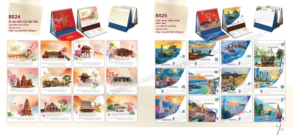 Lịch Để Bàn Nghệ Thuật 2027 Bông Sen BS29 Cung Cấp Lịch Tết Doanh Nghiệp TP.HCM