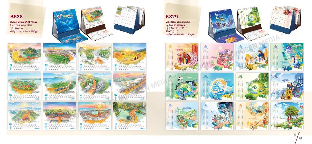 Lịch Để Bàn Nghệ Thuật 2027 Bông Sen BS31 Cung Cấp Lịch Tết Doanh Nghiệp TP.HCM