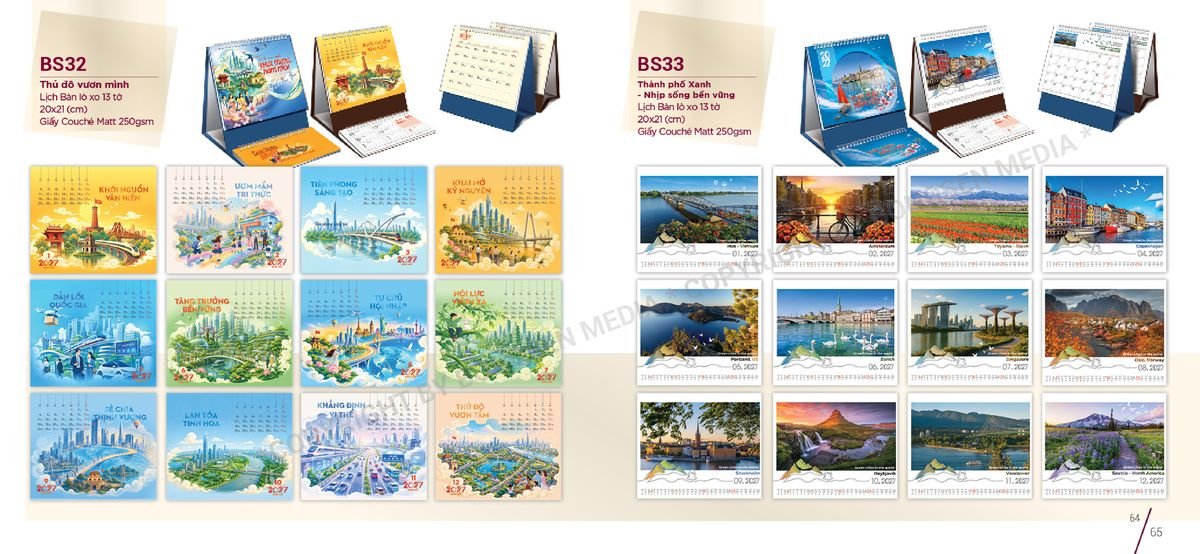 Lịch Để Bàn Nghệ Thuật 2027 BS33 Cung Cấp Lịch Tết Doanh Nghiệp TP.HCM