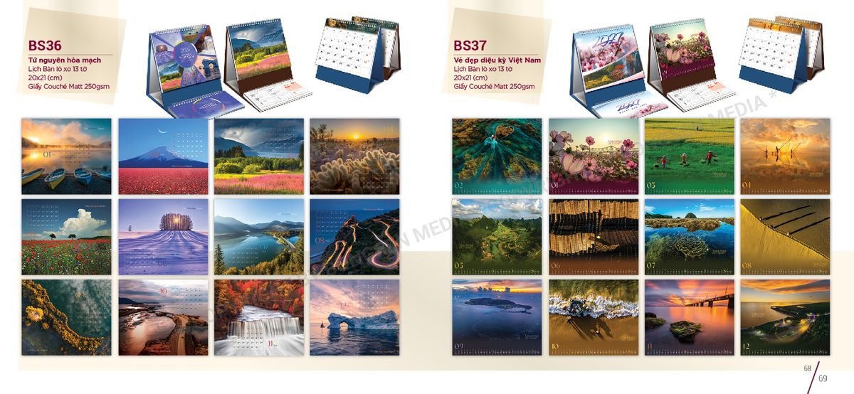 Lịch Để Bàn Nghệ Thuật 2027 BS35 Cung Cấp Lịch Tết Doanh Nghiệp TP.HCM