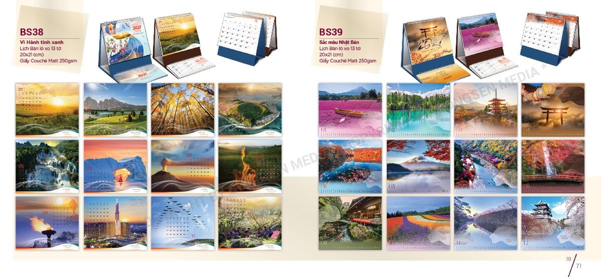 Lịch Để Bàn Nghệ Thuật 2027 BS36 Cung Cấp Lịch Tết Doanh Nghiệp TP.HCM