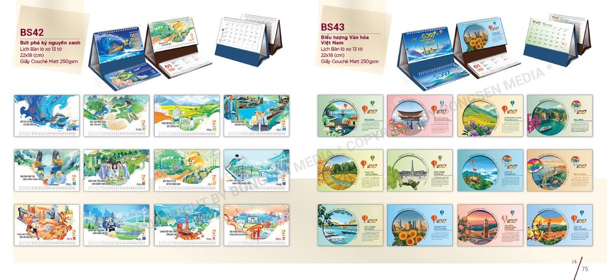 Lịch Để Bàn Nghệ Thuật 2027 BS38 Cung Cấp Lịch Tết Doanh Nghiệp TP.HCM