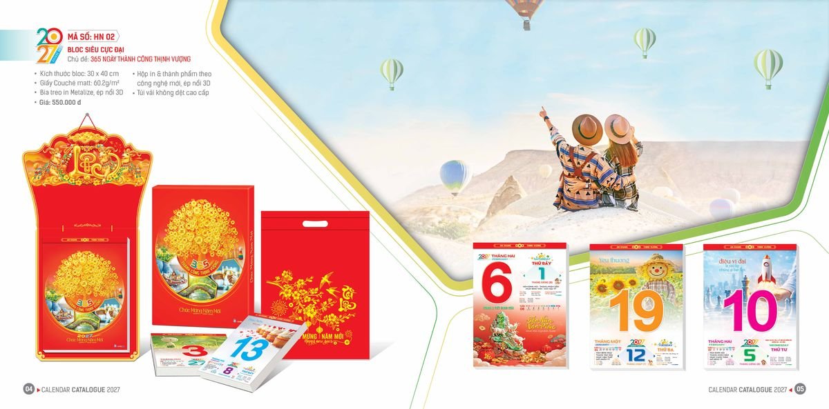Lịch Bloc Hoa Niên 2027 ĐP DPHN01 Cung Cấp Lịch Tết Doanh Nghiệp TP.HCM