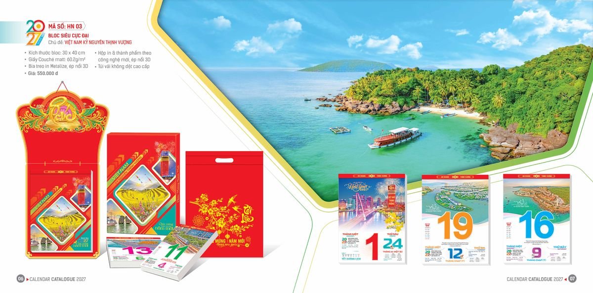 Lịch Bloc Hoa Niên 2027 ĐP DPHN02 Cung Cấp Lịch Tết Doanh Nghiệp TP.HCM