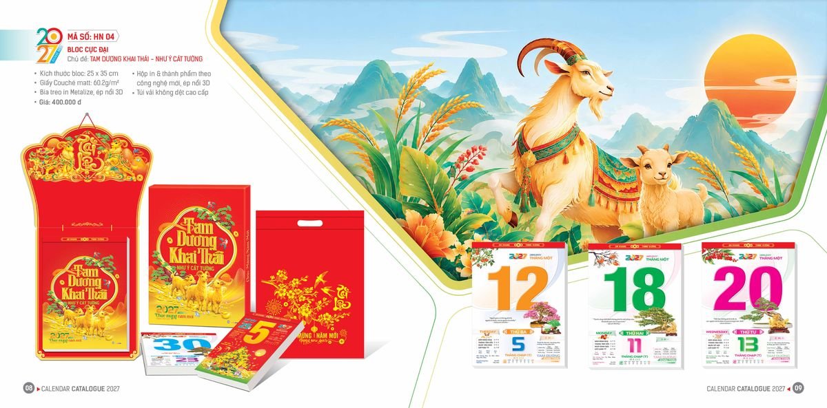 Lịch Bloc Hoa Niên 2027 ĐP DPHN03 Cung Cấp Lịch Tết Doanh Nghiệp TP.HCM