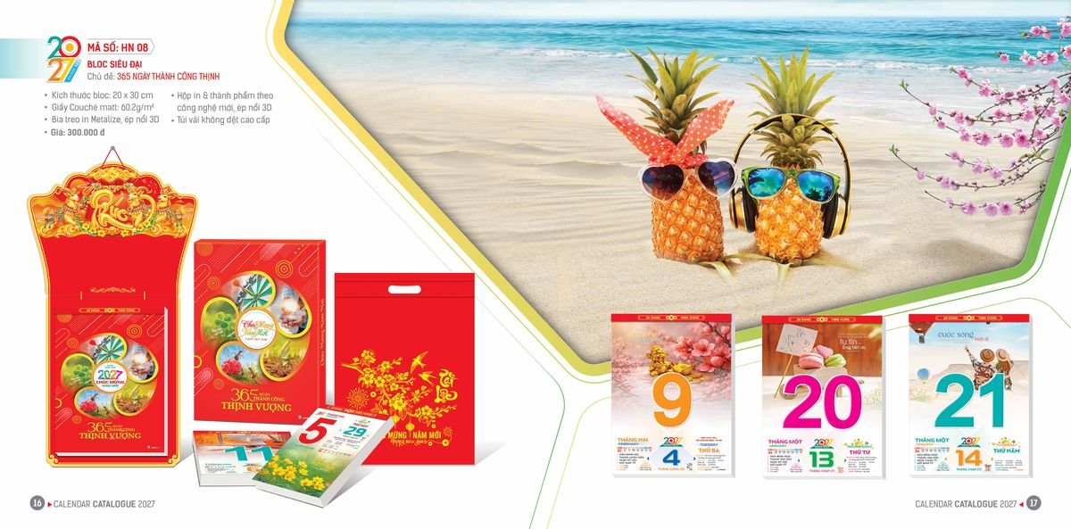 Lịch Bloc Hoa Niên 2027 ĐP DPHN07 Cung Cấp Lịch Tết Doanh Nghiệp TP.HCM
