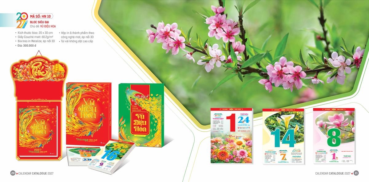Lịch Bloc Hoa Niên 2027 ĐP DPHN09 Cung Cấp Lịch Tết Doanh Nghiệp TP.HCM