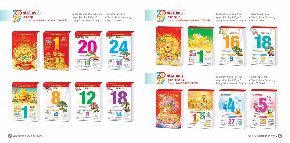 Lịch Bloc Hoa Niên 2027 ĐP DPHN11 Cung Cấp Lịch Tết Doanh Nghiệp TP.HCM