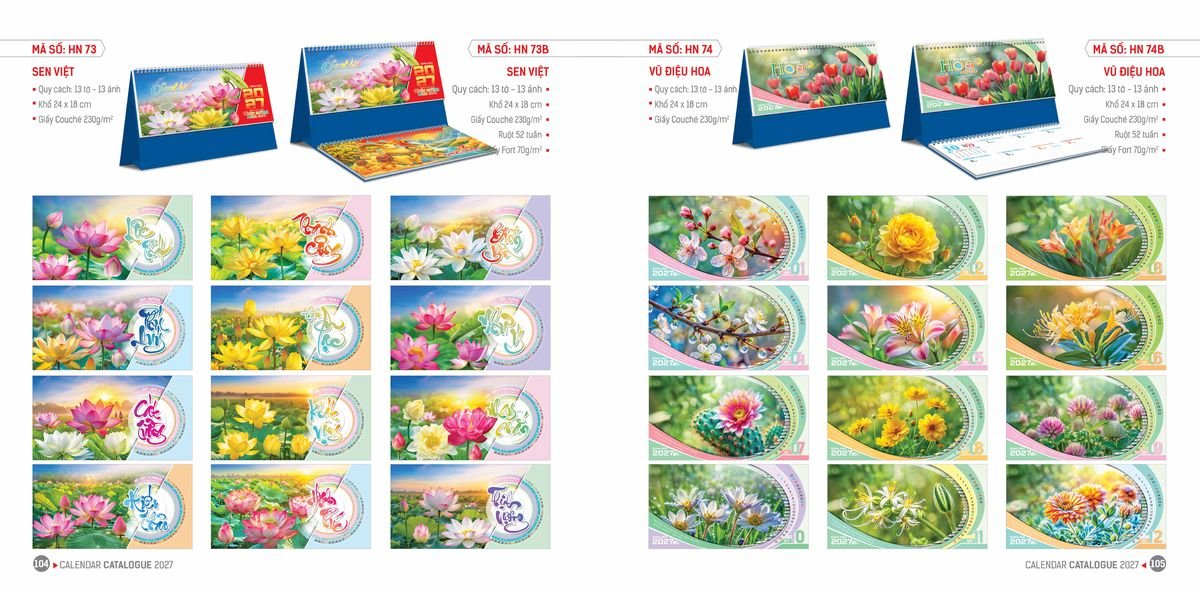 Lịch Bloc Hoa Niên 2027 Đông Phương DPHN51 Cung Cấp Lịch Tết Doanh Nghiệp TP.HCM