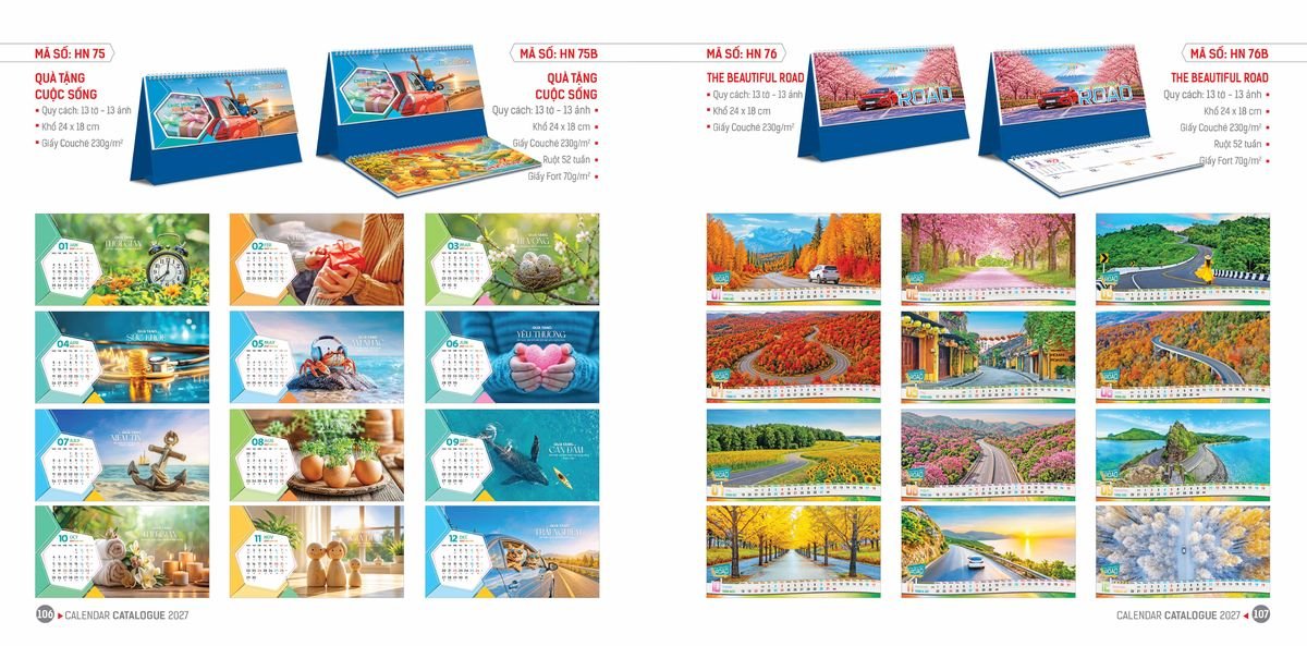 Lịch Bloc Hoa Niên 2027 Đông Phương DPHN52 Cung Cấp Lịch Tết Doanh Nghiệp TP.HCM