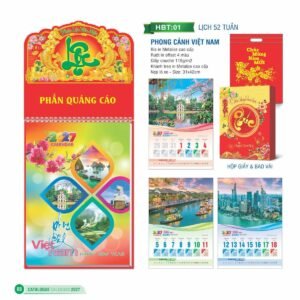 Lịch 52 Tuần 2027 HBT Mẫu HBT02 (31 x 42cm) Cung Cấp Lịch Tết Doanh Nghiệp TP.HCM in logo doanh nghiệp quà tặng Tết tại Quà Tặng Miền Nam