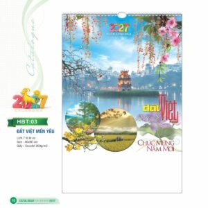 Lịch Treo Tường Lò Xo 2027 HBT Mẫu HBT03 (40 x 60cm) Cung Cấp Lịch Tết Doanh Nghiệp TP.HCM in logo doanh nghiệp quà tặng Tết tại Quà Tặng Miền Nam