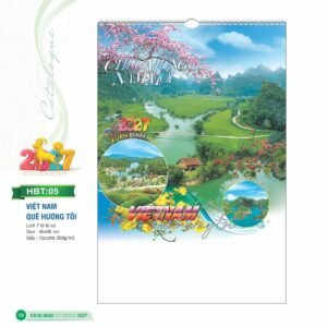 Lịch Treo Tường Lò Xo 2027 HBT Mẫu HBT05 (40 x 60cm) Cung Cấp Lịch Tết Doanh Nghiệp TP.HCM in logo doanh nghiệp quà tặng Tết tại Quà Tặng Miền Nam