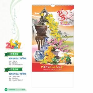 Lịch Treo Tường Lò Xo 2027 HBT Mẫu HBT09 (36 x 70cm) Cung Cấp Lịch Tết Doanh Nghiệp TP.HCM in logo doanh nghiệp quà tặng Tết tại Quà Tặng Miền Nam